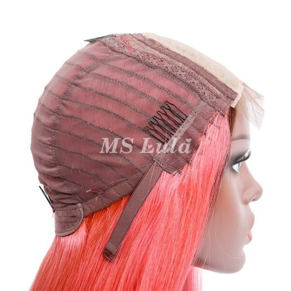 Black Root 1b/Pink Ombre Color Straight BOB Lace Closure Wig - Image 11